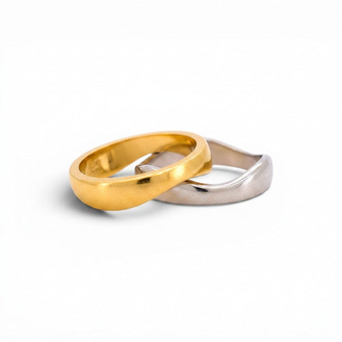 52 Cartier Nouvelle Vague - Bague en or blanc et jaune 58 Facettes RI-1074