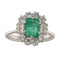 54 Bague vintage en or blanc, émeraude 0,92 ct et diamants 58 Facettes G3995
