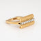 Bague 52 Bague carrée vintage années 1970 en or jaune 18 ct et diamants 58 Facettes G14006