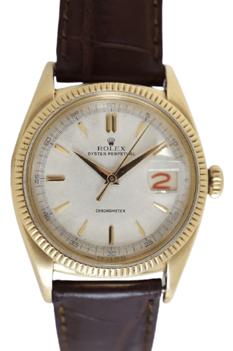 Rolex Oyster Perpetual Date Ovettone - Montre en or jaune 14 carats