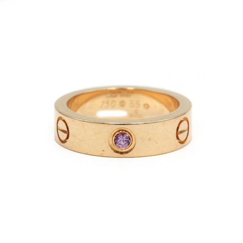55 Cartier Love - Alliance en or rose et saphir rose 58 Facettes 260194R