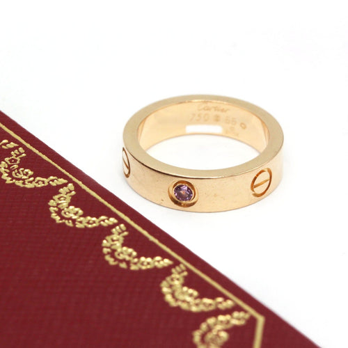 55 Cartier Love - Alliance en or rose et saphir rose 58 Facettes 260194R