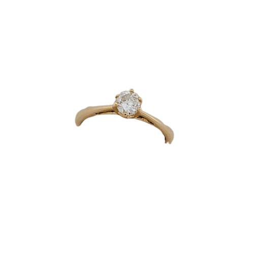 Bague solitaire en or jaune et diamant