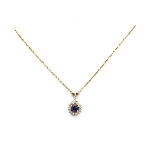 Mauboussin - Collier pendentif en or jaune, diamants et saphir 58 Facettes 260195R