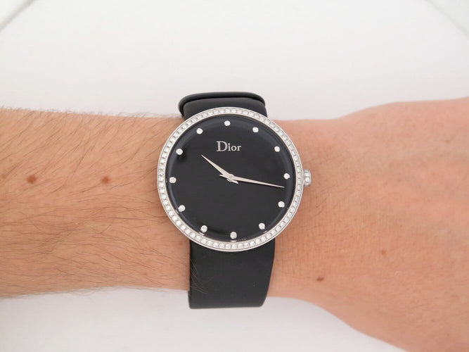 Dior La D de Dior - Montre 38 mm en acier et diamants 58 Facettes 276018