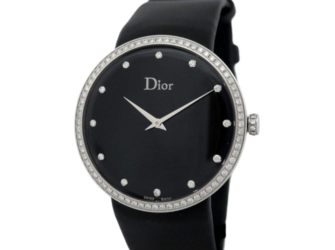 Dior La D de Dior - Montre 38 mm en acier et diamants 58 Facettes 276018