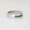 Bague 54 Bague bandeau diamants et émeraudes en or blanc 18 carats 58 Facettes G14005