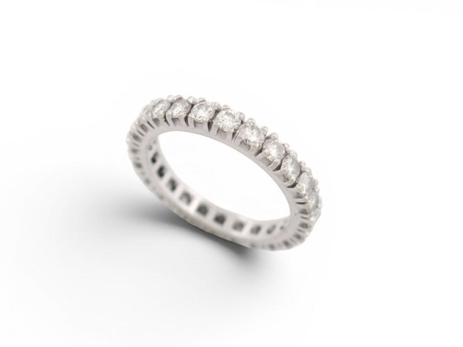 55 Alliance américaine - Bague T55 en or blanc 18k et diamants 2 ct 58 Facettes 276203