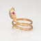 Bague 62 Bague serpent vintage en or jaune 18 carats, diamants et rubis 58 Facettes G14008