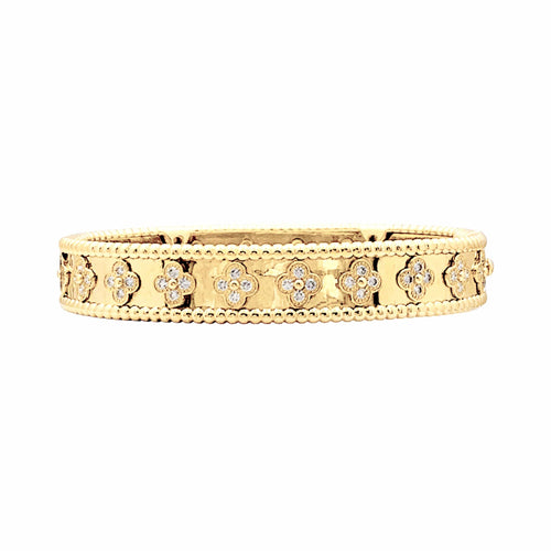 Van Cleef & Arpels Perlée Trèfles - Bracelet en or jaune et diamants 58 Facettes 35816