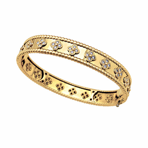 Van Cleef & Arpels Perlée Trèfles - Bracelet en or jaune et diamants 58 Facettes 35816