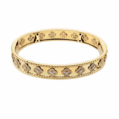 Van Cleef & Arpels Perlée Trèfles - Bracelet en or jaune et diamants 58 Facettes 35816
