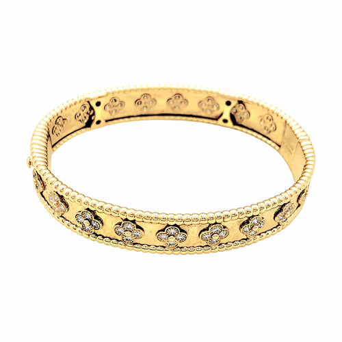 Van Cleef & Arpels Perlée Trèfles - Bracelet en or jaune et diamants 58 Facettes 35816