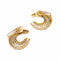 Boucles d'oreilles créoles en or jaune et diamants 58 Facettes 35888