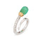 Bague Bague bypass en or blanc 14k avec émeraude cannelée et diamants 58 Facettes G13993