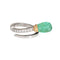 Bague Bague bypass en or blanc 14k avec émeraude cannelée et diamants 58 Facettes G13993