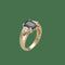 58 Bague en or jaune 18k, saphir de Thaïlande et diamants 58 Facettes FB11481