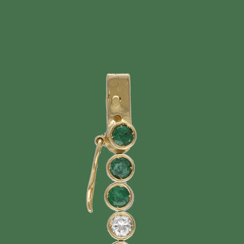 Bracelet 18 cm en or jaune 18 carats, émeraudes et diamants 58 Facettes FB11550