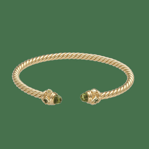 David Yurman Renaissance Cable Spira - Bracelet en or jaune 18k et cabochons 58 Facettes FB11564