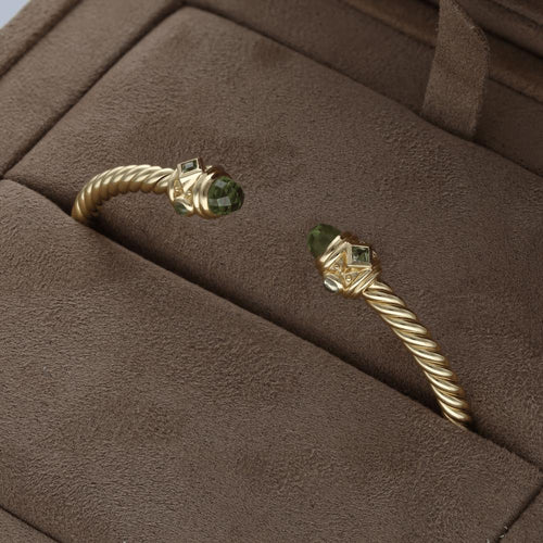 David Yurman Renaissance Cable Spira - Bracelet en or jaune 18k et cabochons 58 Facettes FB11564