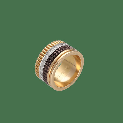 51 Boucheron Quatre Large - Bague en or jaune et diamants 58 Facettes FB11648
