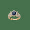 51 Bague en or jaune 18k avec saphir et diamants 58 Facettes FB11629