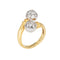 Bague 57 Bague bypass double orbe en or jaune 18 carats et diamants 58 Facettes G14009