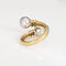 Bague 57 Bague bypass double orbe en or jaune 18 carats et diamants 58 Facettes G14009