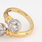 Bague 57 Bague bypass double orbe en or jaune 18 carats et diamants 58 Facettes G14009
