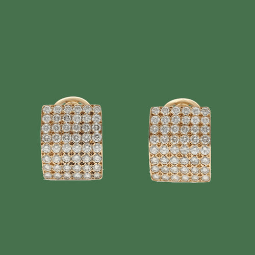 Boucles d'oreilles en or jaune 18k, diamants 3 cts G-VS 58 Facettes FB11614