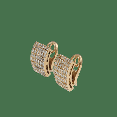 Boucles d'oreilles en or jaune 18k, diamants 3 cts G-VS 58 Facettes FB11614