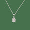 Chaîne pendentif en or gris 18k, diamant poire et diamants 58 Facettes FB11556-FB11666