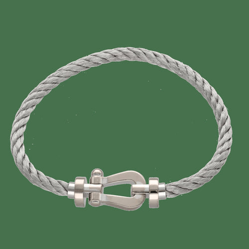 Fred Force 10 - Bracelet Grand Modèle en or gris 18k et acier 58 Facettes FB11702