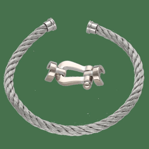 Fred Force 10 - Bracelet Grand Modèle en or gris 18k et acier 58 Facettes FB11702