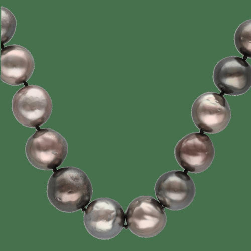 Tecla - Collier en perles grises des mers du Sud 58 Facettes FB11736