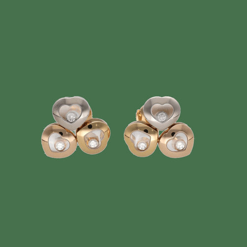 Chopard Happy Curve - Boucles d'oreilles en trois ors 18k et diamants 58 Facettes FB11745