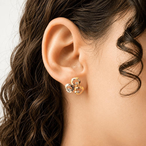 Chopard Happy Curve - Boucles d'oreilles en trois ors 18k et diamants 58 Facettes FB11745