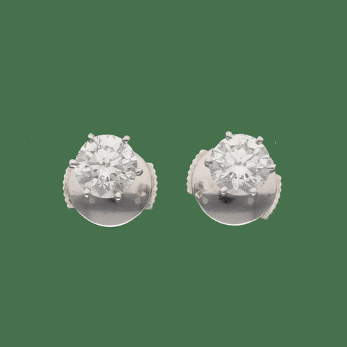 Puces d'oreilles en or gris, platine et diamants G-VS 58 Facettes FB11776