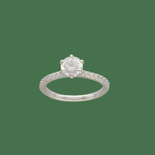 51 Solitaire - Bague en or gris 18k et diamants 58 Facettes FB11782