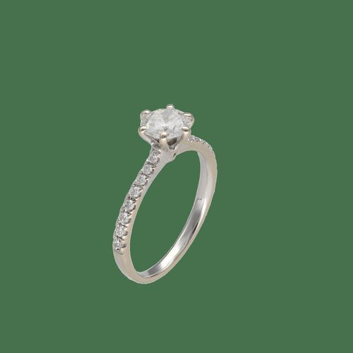 51 Solitaire - Bague en or gris 18k et diamants 58 Facettes FB11782