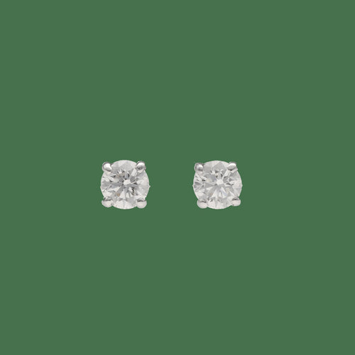 Puces d'oreilles en or gris 18k et diamants 58 Facettes FB11783
