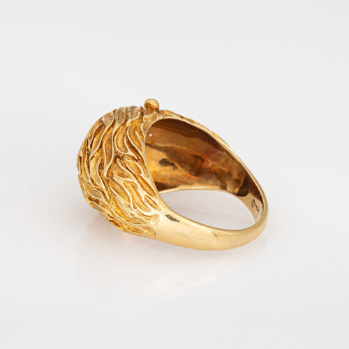 Bague 52 Bague dôme texturée vintage années 1970 en or jaune 18 carats 58 Facettes G13994