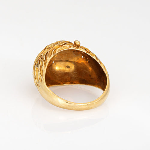 Bague 52 Bague dôme texturée vintage années 1970 en or jaune 18 carats 58 Facettes G13994