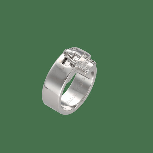 52 Hermès Kelly - Bague en or gris 18k, diamants 0,12 ct 58 Facettes FB11815
