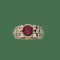 52 Bague en or jaune 18k, rubis et diamants 58 Facettes FB11838