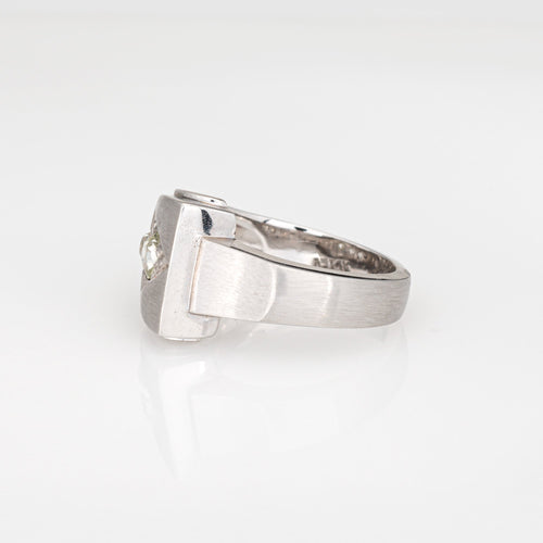 Bague 53 Bague flèche vintage en or blanc 14 carats et diamants, tour de doigt 53 58 Facettes G14040