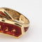 Bague 49 Bague boucle de ceinture vintage en or jaune 14k et émail rouge 58 Facettes G14041