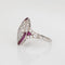 Bague 50 Art déco - Bague navette diamants et rubis en platine 900 58 Facettes G14042