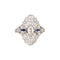 Bague Art déco - Bague navette flèche diamants et saphirs en platine 58 Facettes G14024