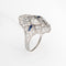 Bague Art déco - Bague navette flèche diamants et saphirs en platine 58 Facettes G14024